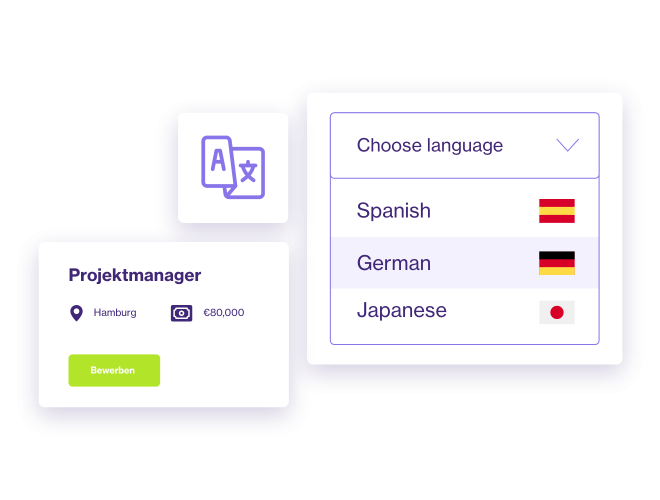 Multi-language job board settings for global recruitment