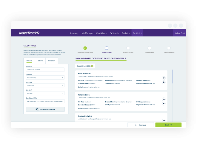 Talent Pool, WaveTrackR