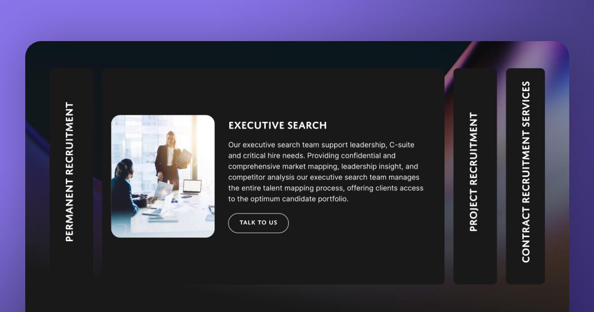 The recruitment website for Omnis Partners experiments with navigation elements