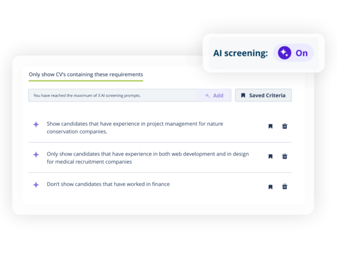 WaveTrackR screening statements applied to filter candidate applications by key criteria