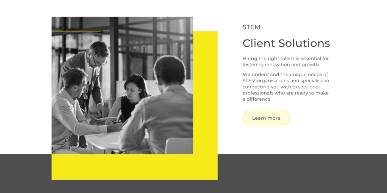 Relaxed grid layout example for a recruitment website
