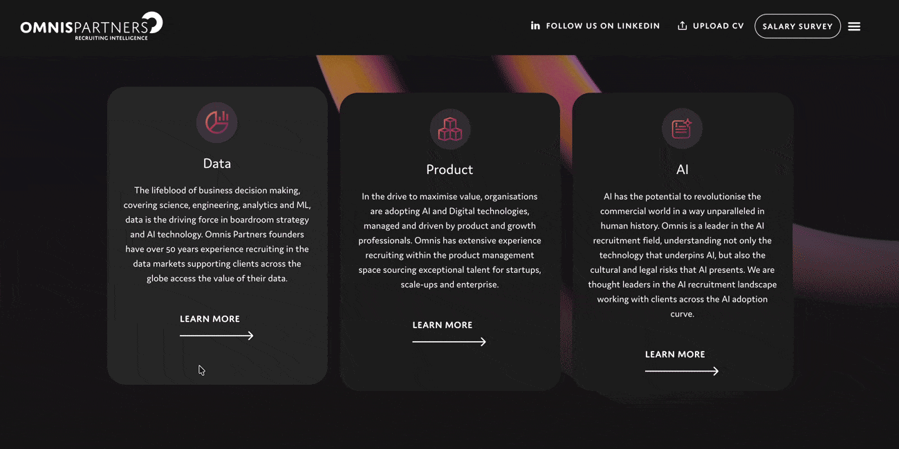 Micro-interactions and hover effects improving recruitment website UX